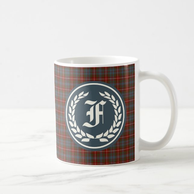 Mug Clan Fraser de Lovat Reproduction Tartan Monogramm (Droite)