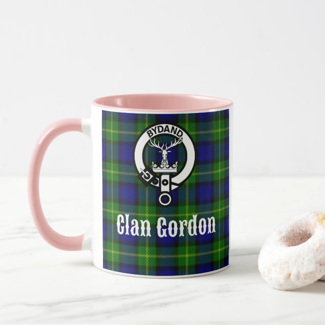 Mug Clan Gordon Tartan Crest (Avec donut)