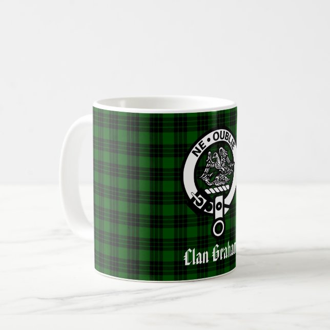Mug Clan Graham Crest Badge et Tartan (Devant gauche)