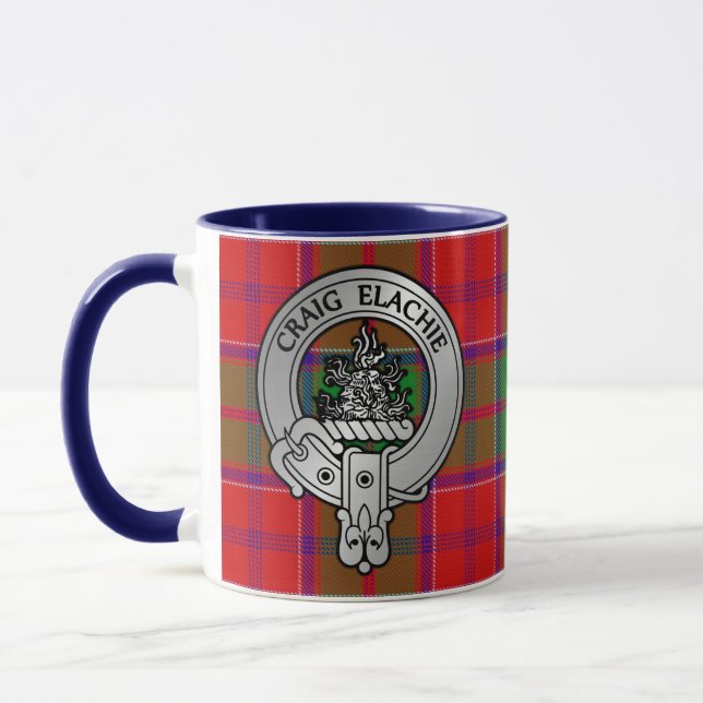 Mug Clan Grant Crest & Tartan (Gauche)