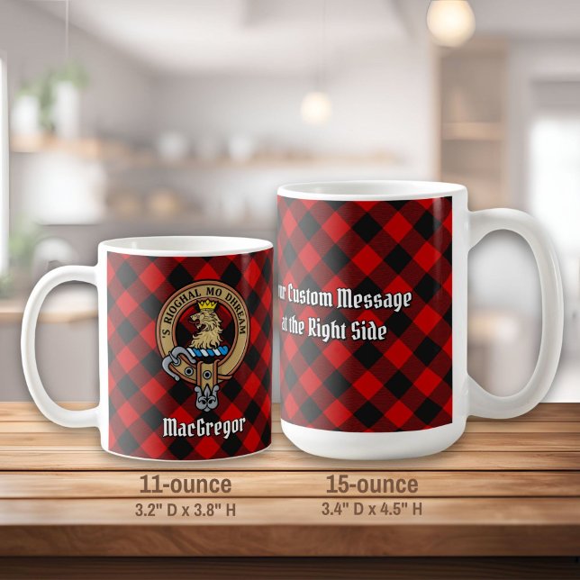 Mug Clan Gregor Crest sur Rob Roy Tartan (Créateur téléchargé)