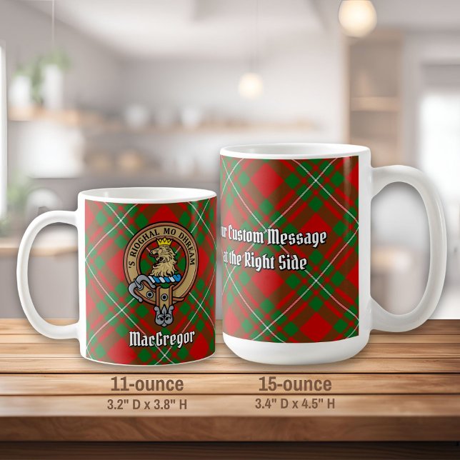 Mug Clan Gregor Crest sur Tartan (Créateur téléchargé)