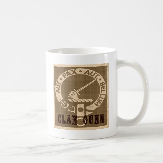 Mug Clan Gunn Crest Badge - Sepia (Droite)