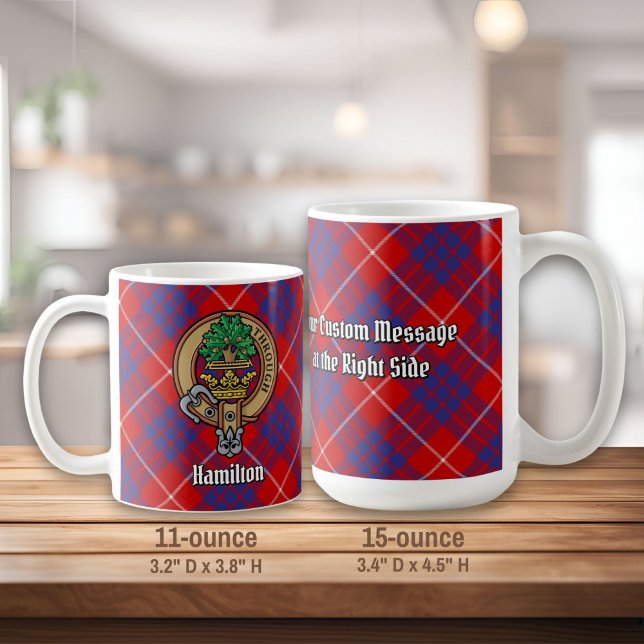 Mug Clan Hamilton Crest sur Red Tartan (Créateur téléchargé)
