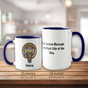 Mug Clan Hannay Crest sur Tartan