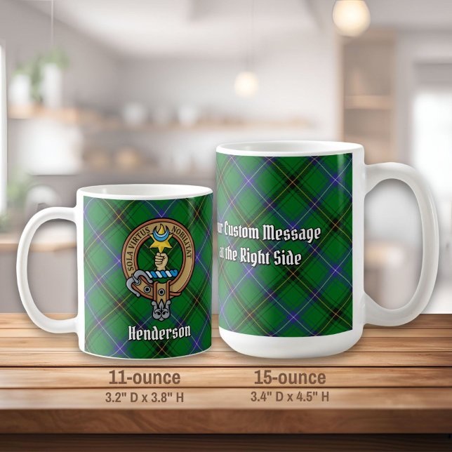 Mug Clan Henderson Crest sur Tartan (Créateur téléchargé)