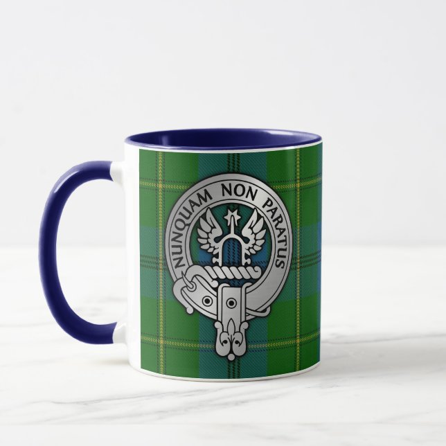 Mug Clan Johnstone Crest & Tartan (Gauche)