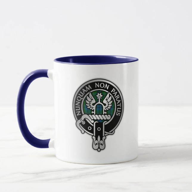 Mug Clan Johnstone Crest & Tartan (Gauche)