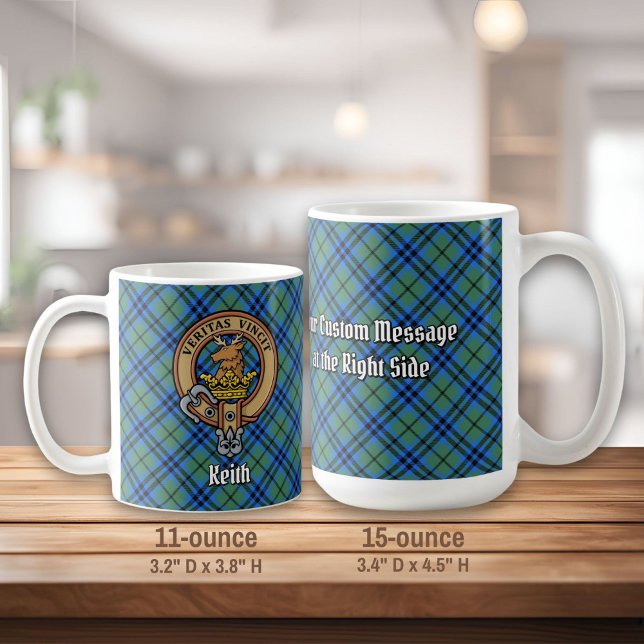 Mug Clan Keith Crest sur Tartan (Créateur téléchargé)