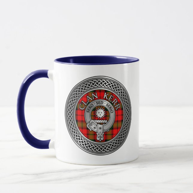 Mug Clan Kerr Crest & Tartan Knot (Gauche)