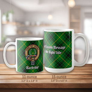Mug Clan MacArthur Crest sur Tartan
