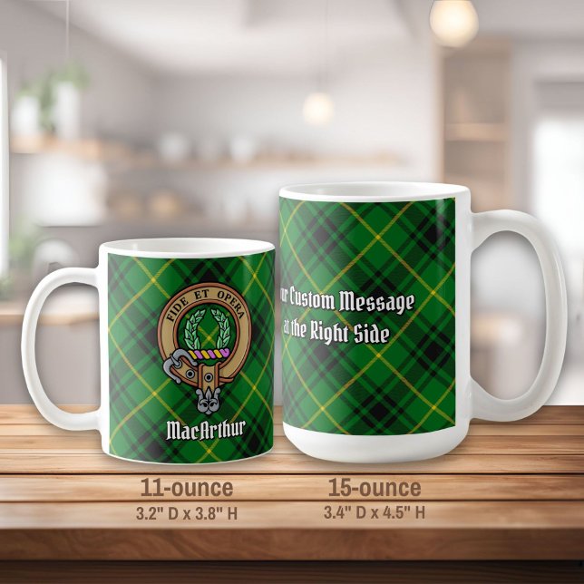 Mug Clan MacArthur Crest sur Tartan (Créateur téléchargé)