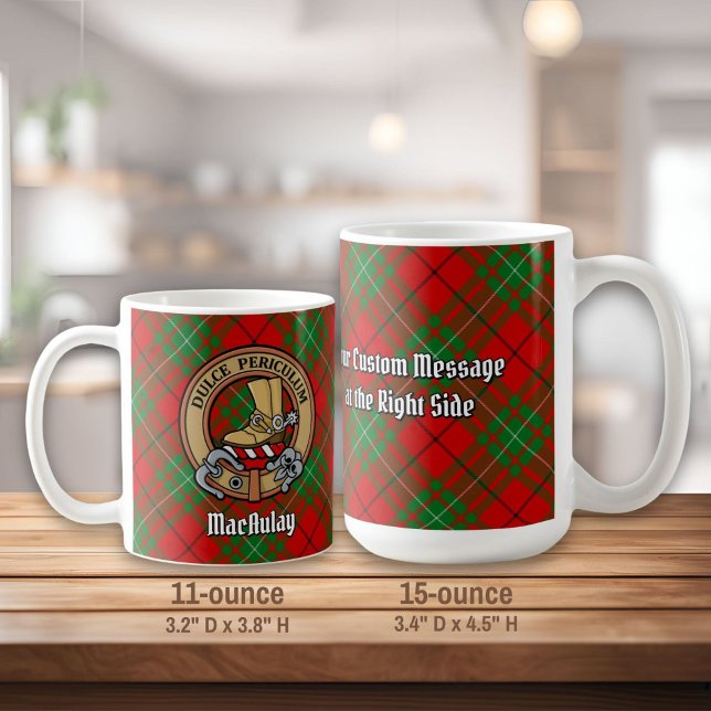 Mug Clan MacAulay Crest sur Tartan (Créateur téléchargé)