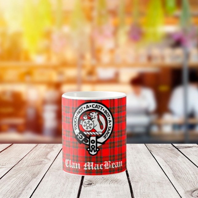Mug Clan MacBean Crest Badge & Tartan (Créateur téléchargé)
