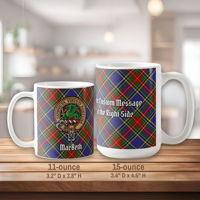 Mug Clan MacBeth Crest sur Tartan (Créateur téléchargé)