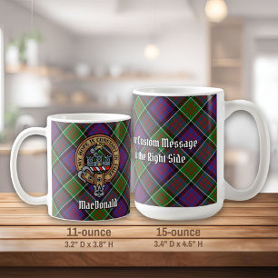 Mug Clan MacDonald de Clanranald Crest sur Tartan