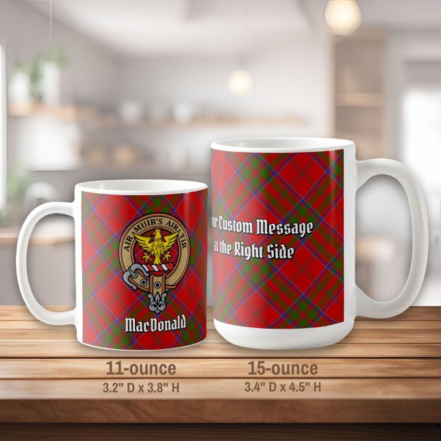 Mug Clan MacDonald de Keppoch Crest sur Tartan (Créateur téléchargé)