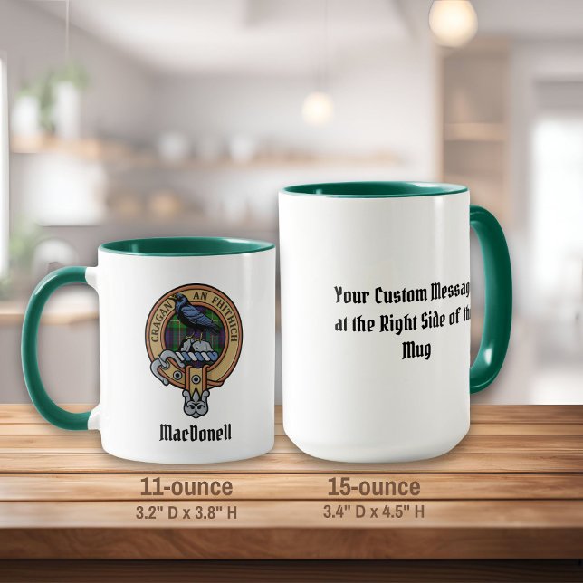 Mug Clan MacDonell de Glengarry Crête sur Tartan (Créateur téléchargé)