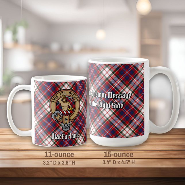 Mug Clan MacFarlane Crest sur le tatan de robe (Créateur téléchargé)
