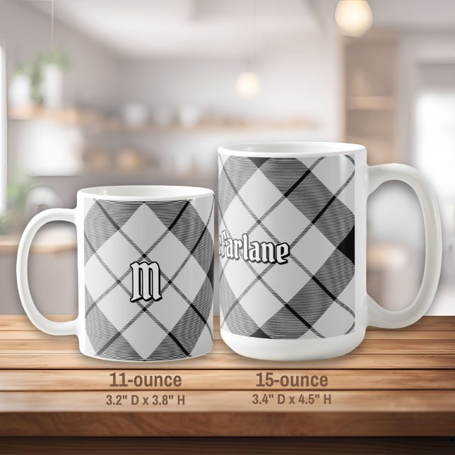 Mug Clan MacFarlane Tartan noir et blanc (Créateur téléchargé)