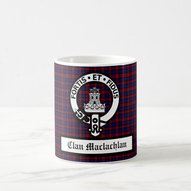 Mug Clan Machlachlan Crest Badge & Tartan personnalisa (Centre)