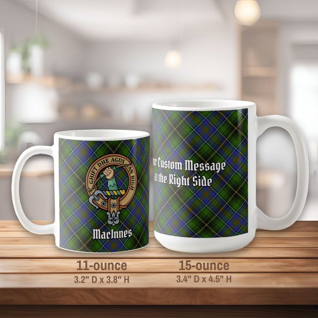 Mug Clan MacInnes Crest sur Tartan (Créateur téléchargé)