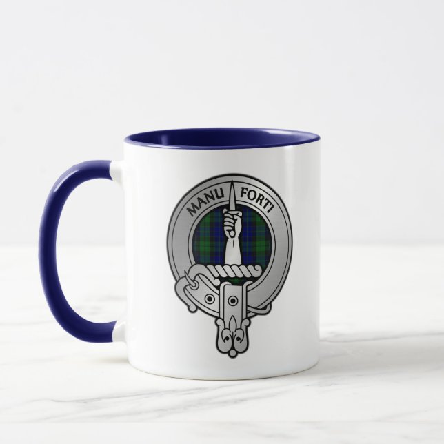 Mug Clan MacKay Crest & Tartan (Gauche)