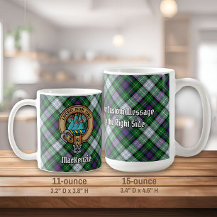 Mug Clan MacKenzie Crest sur Tartan de robe