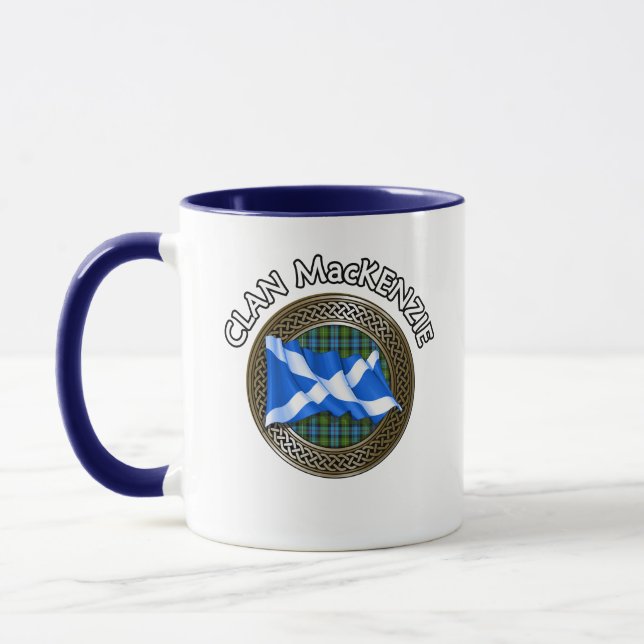 Mug Clan MacKenzie Tartan Knot & Drapeau (Gauche)