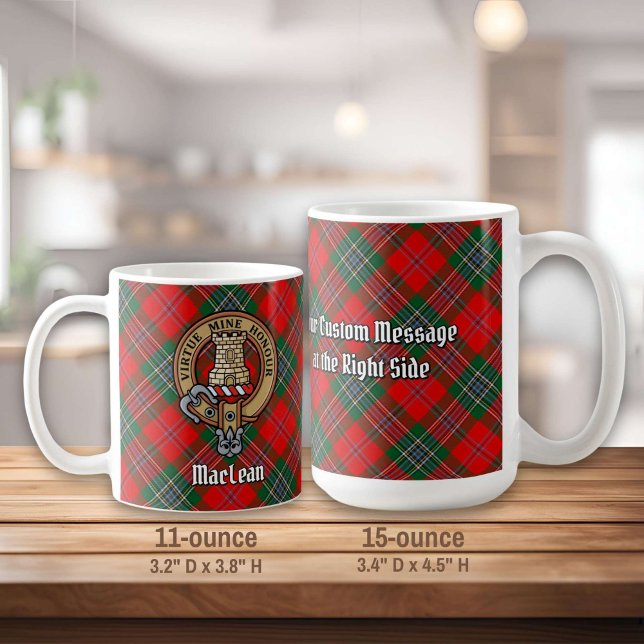 Mug Clan MacLean Crest sur Tartan (Créateur téléchargé)