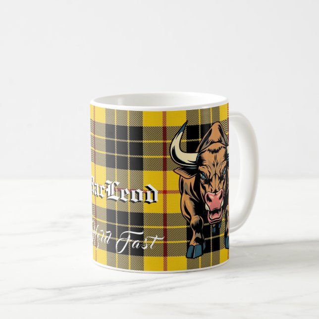 Mug Clan MacLeod Bull Tartan Motto (Devant droit)