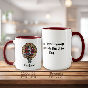 Mug Clan MacQueen Crest sur Tartan