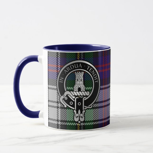 Mug Clan Malcolm Crest & Robe Tartan (Gauche)