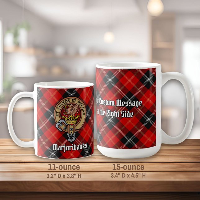 Mug Clan Marjoribanks crête sur Tartan (Créateur téléchargé)