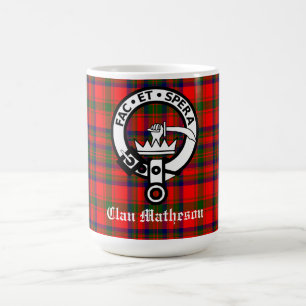 Mug Clan Matheson Crest Badge et Tartan