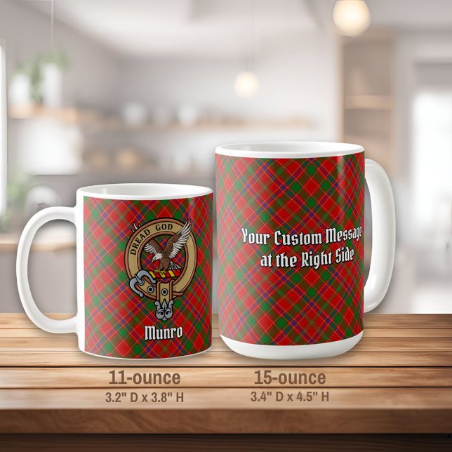 Mug Clan Munro Crest over Tartan (Créateur téléchargé)
