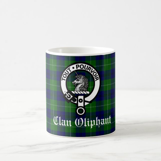 Mug Clan Oliphant Crest Badge et Tartan (Centre)