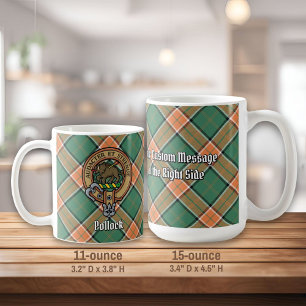 Mug Clan Pollock Crest sur Tartan