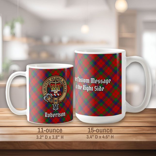 Mug Clan Robertson Crest sur Tartan (Créateur téléchargé)