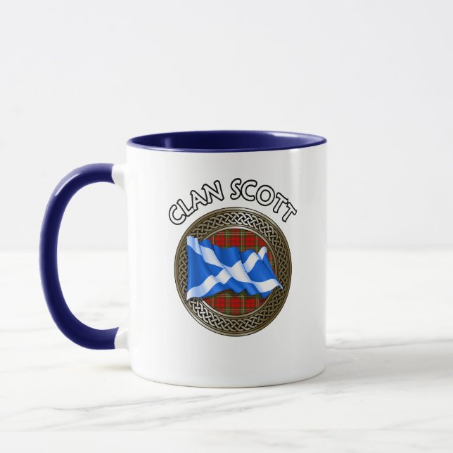 Mug Clan Scott Tartan Knot & Drapeau (Gauche)