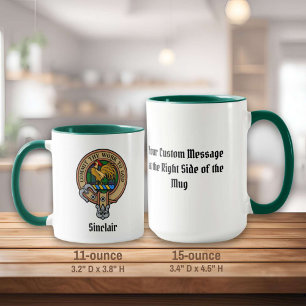 Mug Clan Sinclair Crest sur la chasse Tartan
