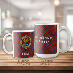 Mug Clan Sinclair Crest sur Red Tartan