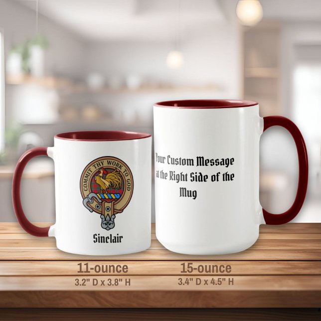 Mug Clan Sinclair Crest sur Tartan (Créateur téléchargé)