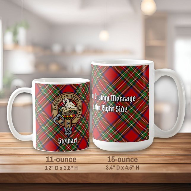 Mug Clan Stewart Crest sur Royal Tartan (Créateur téléchargé)