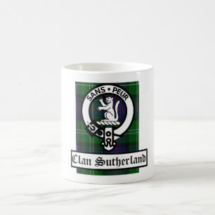 Mug Clan Sutherland Crest Badge et Tartan