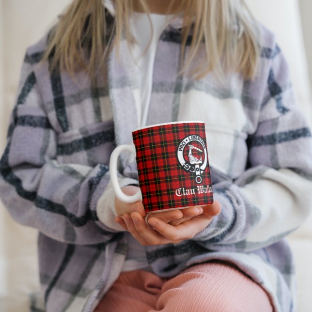 Mug Clan Wallace Crest Badge et Tartan (Créateur téléchargé)