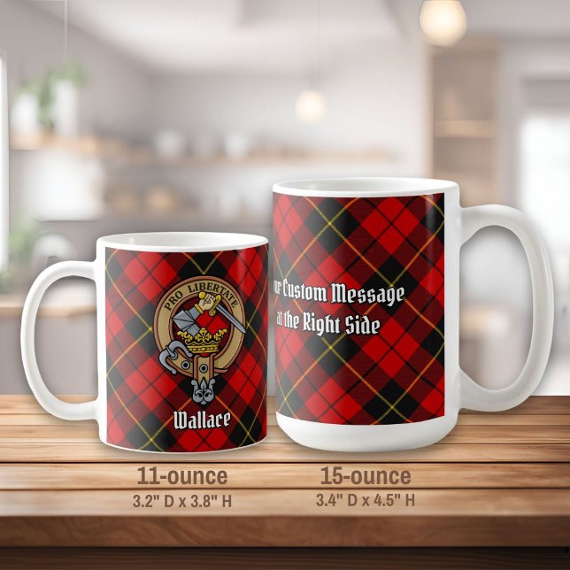 Mug Clan Wallace Crest sur Tartan (Créateur téléchargé)