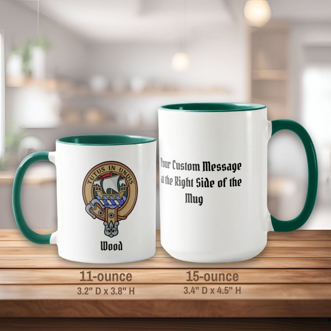 Mug Clan Wood Crest sur Tartan (Créateur téléchargé)