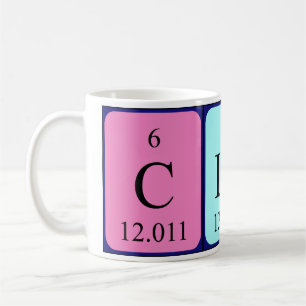 Mug Clare la taille du nom de table périodique
