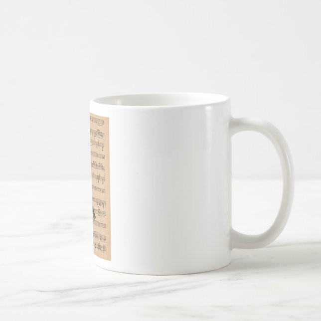 Mug Clarinet Avec Arrière - plan Partition (Droite)
